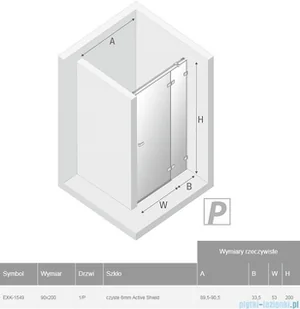 NEW TRENDY Avexa Black drzwi wnękowe 90x200 cm przejrzyste prawa EXK-1549 | - Akcesoria do armatury i ceramiki - miniaturka - grafika 2
