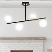 Lampy sufitowe - EULUNA Lampa sufitowa Kiba, czarna/złota, 4-punktowa - miniaturka - grafika 1