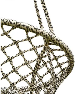 SASKA GARDEN Hamak ażurowy fotel wiszący 80x60cm z poduszką szary victoriasport-1018058-0 - Fotele ogrodowe wiszące - miniaturka - grafika 5