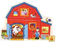 Puzzle - BINO Bino puzzle drewniane chłopskim 13-częściowy wielobarwny Onesize - miniaturka - grafika 1