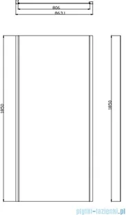 Omnires Bronx kabina prysznicowa 130x90x185cm przejrzysta S2050130+10P90 - Kabiny prysznicowe - miniaturka - grafika 2