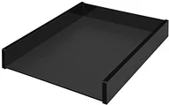 Półki na dokumenty - Wedo 638001 półka na listy A4 Black pakietu Office, ze szkła akrylowego, można układać w stos, gumowe nóżki 30, 5 X 23, 8 X 4, 8 cm, w pudełku prezentowym, czarna 638001 - miniaturka - grafika 1