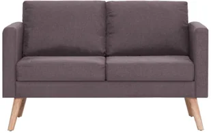 vidaXL vidaXL Sofa 2-osobowa, tapicerowana tkaniną, taupe - Sofy i kanapy - miniaturka - grafika 4