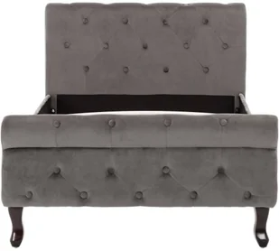 vidaXL Lumarko Rama łóżka, szara, tapicerowana aksamitem, 90 x 200 cm 288557 - Łóżka - miniaturka - grafika 4