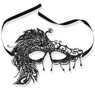 GoDan Maseczka ażurowa, czarna - Dodatki do strojów karnawałowych - miniaturka - grafika 4