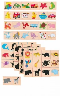 WOODY puzzle drewniane Match The Shadows. 40-częściowy. Kolorowe puzzle pomocniczych powinny być przypisane swój cień - Puzzle - miniaturka - grafika 2