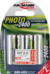 Ansmann Photo Niklowo-metalowo-wodorkowa (NiMH) 2400 mAh, Akumulator 4013674030484 - Akumulatory do aparatów dedykowane - miniaturka - grafika 2