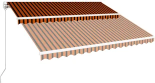 vidaXL Ręcznie zwijana markiza, 400 x 300 cm, pomarańczowo-brązowa vidaXL - Markizy - miniaturka - grafika 2