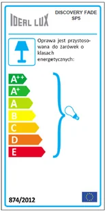 IDEAL LUX Lampa Wisząca Discovery Fade Sp5 Cromo 138305 Wys. 42,0 - 128,5 - Lampy sufitowe - miniaturka - grafika 3