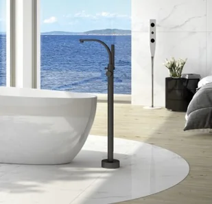 PMD Piramida Bateria wannowa wolnostojąca DECCO II, czarny mat BW-DII-CZ - Baterie wannowe i prysznicowe - miniaturka - grafika 4