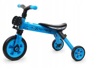 Rowerek 3-kołowy składany TCV-T701 niebieski - Rowerki biegowe - miniaturka - grafika 2