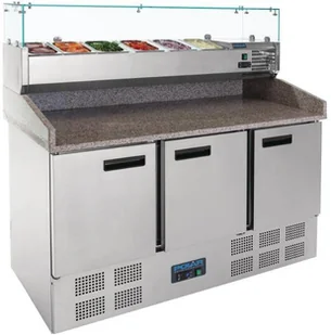 Polar Refrigeration Stół chłodniczy do pizzy z nadstawą 3-drzwiowy| 368L | 6xGN 1/4 | 2°C do 8°C | 1440x700x(H)1445mm G623 - Stoły gastronomiczne Polar Refrigeration Stół chłodniczy do pizzy z nadstawą 3-drzwiowy| 368L | 6xGN 1/4 | 2°C do 8°C | 1440x700x(H)1445mm G623 - Stoły gastronomiczne - miniaturka - grafika 1