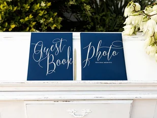 Party Deco Księga gości weselnych Guest Book granatowa - 22 kartki KWAP58-074 - Wesele i ślub - miniaturka - grafika 3