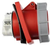 Gniazdka elektryczne - PCE Polska sp. z o.o. Gniazdo tablicowe skośne 63A 5P 400V /100x112/ czerwone IP67 POWER TWIST 435-6 - miniaturka - grafika 1