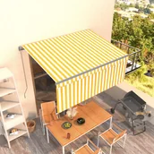 Markizy - VidaXL Lumarko Ręcznie zwijana markiza z zasłoną, 3x2,5 m, żółto-biała 3069378 VidaXL - miniaturka - grafika 1