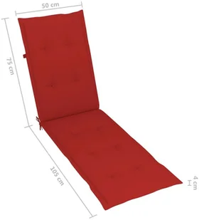 vidaXL Leżak tarasowy z podnóżkiem i poduszką, lite drewno akacjowe 3064020 - Leżaki ogrodowe - miniaturka - grafika 10