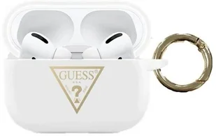 Guess Guess GUACAPLSTLWH Silikonowe etui Triangle Logo AirPods Pro biały GUACAPLSTLWH - Inne akcesoria audio-wideo - miniaturka - grafika 2