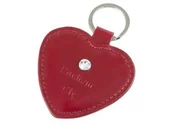 Breloki - Stefania Skórzany brelok serce "Kocham Cię" z kryształem Swarovskiego, Skóra: Skóra włoska 977-BR/K czerwony - miniaturka - grafika 1