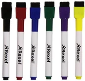 Markery do tablic - Rexel Mini-marker (różne kolory na sucho) 6 sztuki 5028252344623 - miniaturka - grafika 1