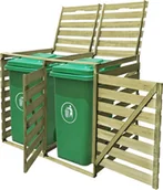 Kosze na śmieci - vidaXL vidaXL Podwójna obudowa na kosze z impregnowanego drewna - miniaturka - grafika 1