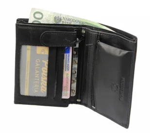 BAG Street Portfel Męski Skórzany Skóra Naturalna Duży Pionowy Bez Zapięcia Zapinka Wewnątrz Dwa Skrzydełka Pionowy Suwak 575 C - Portfele - miniaturka - grafika 3