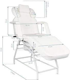 ACTIVESHOP Fotel Zabiegowy Do Rzęs Ivette Biały 10003_133146 - Fotele kosmetyczne - miniaturka - grafika 3