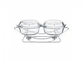 Naczynia żaroodporne - Ambition SAULE NACZYNIE ŻAROODPORNE Z PODGRZEWACZEM 2 X 2 L 29391 29391 - miniaturka - grafika 1