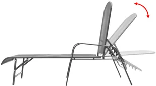 vidaXL Zestaw 2 regulowanych leżaków i stolika, metalowa siatka - Leżaki ogrodowe - miniaturka - grafika 2