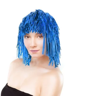 GoDan Peruka foliowa, niebieska - Dodatki do strojów karnawałowych - miniaturka - grafika 5