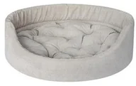 Legowiska dla psów - FERA FERA Legowisko dla psa owalne z poduszką 61x51x16 cm szare - miniaturka - grafika 1