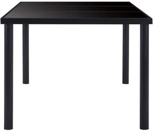 vidaXL 7-częściowy zestaw jadalniany, obity sztuczną skórą, czarny - Stoły z krzesłami - miniaturka - grafika 4