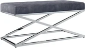 Ławki do przedpokoju - vidaXL Ławka, 97 cm, szara, aksamitna tkanina i stal nierdzewna vidaXL - miniaturka - grafika 1