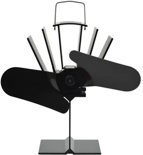 vidaXL Zasilany ciepłem wentylator kominkowy, 2 łopatki, czarny - Akcesoria grzewcze - miniaturka - grafika 4