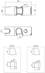 Deante ANM_021U UCHWYT SŁUCHAWKI PRYSZNICOWEJ NA DRĄŻEK FI 22 23 I 24 MM) EASY O - Baterie wannowe i prysznicowe - miniaturka - grafika 4