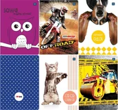 Zeszyty szkolne - Inter-druk Zeszyt A5/32K kolorowa kratka UV mix (10szt) - miniaturka - grafika 1