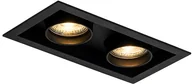 Oprawy, klosze i abażury - QAZQA Nowoczesna oprawa do wbudowania czarna regulowana 2-źródła światła - Roof - miniaturka - grafika 1
