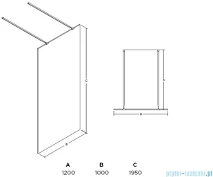 Besco Aveo Due 100x195 AVD-100-195-C - Kabiny prysznicowe - miniaturka - grafika 2