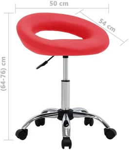 Fotel biurowy, krzesło biurowe vidaXL Krzesło robocze na kółkach, czerwone, sztuczna skóra - Fotele i krzesła biurowe - miniaturka - grafika 7