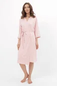 Szlafroki damskie - Luisa Moretti Koszula nocna damska ERICA ze szlafrokiem Różowy M LM_6181 - miniaturka - grafika 1