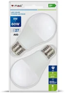 Żarówki LED - V-TAC Żarówka LED 9W E27 A60 Zmiana Koloru 3xKlik (Blister 2szt) VT-2149 3W1 806lm - miniaturka - grafika 1