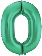 Balony i akcesoria - Folat Balon foliowy cyfra 0, 34", FOLAT, zielony mat FL65910 - miniaturka - grafika 1