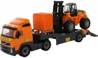 Samochody i pojazdy dla dzieci - Wader POLESIE POLESIE Volvo Samochód holownik z wózkiem widłowym - miniaturka - grafika 1