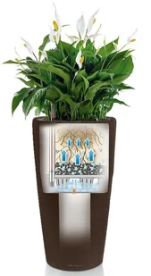 Lechuza Donica Rondo 40 ALL-IN-ONE, taupe, wysoki połysk, 15744 - Donice - miniaturka - grafika 2