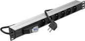 Pozostałe akcesoria sieciowe - Neku Listwa zasilająca Rack 19'' 6 gn bezpiecznik - miniaturka - grafika 1