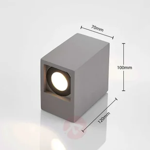 Lampenwelt com Kinkiet LED Cataleya Beton Up&Down 7x12cm - Lampy ścienne - miniaturka - grafika 4