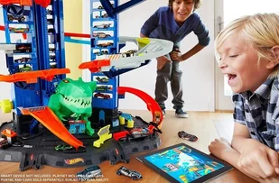 Mattel City. GJL14 Mega garaż T-Rexa + 2 samochodziki - Tory, garaże, parkingi - miniaturka - grafika 8