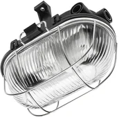 Oprawy, klosze i abażury - GTV Oprawa kanałowa SANGUESA KAM, max 40W, E27, AC220-240V, 50-60Hz, IP54, ABS/szkło/metalowa kratka, czarna OS-KAM060-10 OS-KAM060-10 - miniaturka - grafika 1