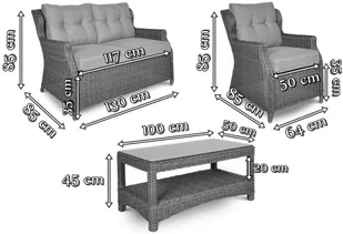 Focus Garden Meble technorattanowe GARDEN Trivento Brown - Meble ogrodowe - miniaturka - grafika 4