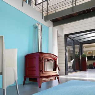 Ekoprojekt 868 Piec wolnostojący Invicta 9kW Bradford kolor emalia czerwona 86876397 - Piece wolnostojące - miniaturka - grafika 4