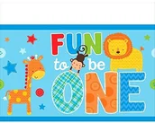 Dekoracje domu - Amscan Wild AT One Boy 's pierwszym urodziny z tworzywa sztucznego obrus 571423 - miniaturka - grafika 1